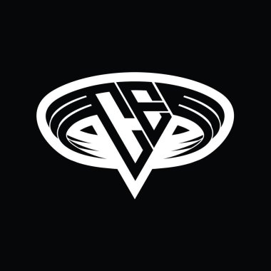 CE logo monogram harfi üçgen biçimli dilimlenmiş tasarım şablonu