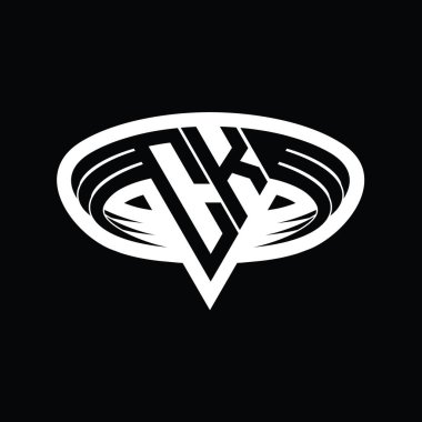 CK Logo üçgen dilimli monogram harfi izole tasarım şablonu