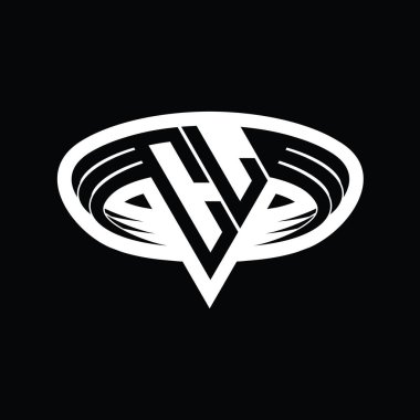 CL Logo monogram harfi üçgen biçimli dilimlenmiş tasarım şablonu