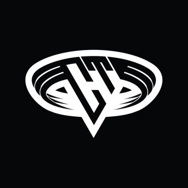 Üçgen biçimli, dilimlenmiş tasarım şablonlu CT logo monogram harfi