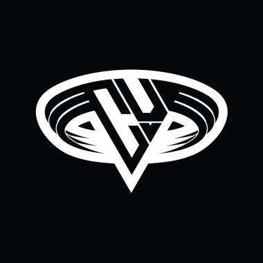 Üçgen biçimli dilimlenmiş izole tasarım şablonu içeren CV logo monogram harfi