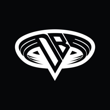 Üçgen biçimli dilim izole tasarım şablonu içeren DB Logo monogram harfi