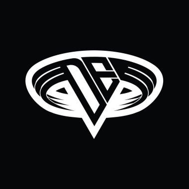 DE Logo üçgen dilimli monogram harfi izole edilmiş tasarım şablonu