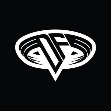 DF Logo monogram harfi üçgen biçimli dilimlenmiş tasarım şablonu