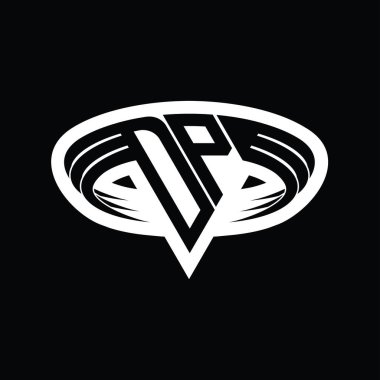 DP Logo monogram harfi üçgen biçimli dilimlenmiş tasarım şablonu