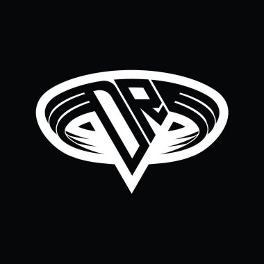Üçgen biçimli DR Logo monogram harfi izole edilmiş tasarım şablonu