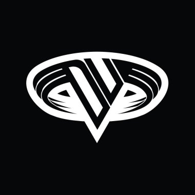 Üçgen biçimli dilimlenmiş izole tasarım şablonu içeren DU Logo monogram harfi