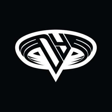 DY Logo üçgen dilimli monogram harfi izole edilmiş tasarım şablonu