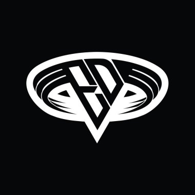 Üçgen biçimli, dilimlenmiş tasarım şablonlu ED logo monogram harfi