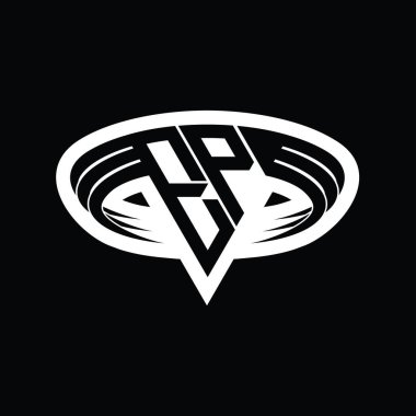 Üçgen biçimli dilim izole tasarım şablonu içeren EP Logo monogram harfi