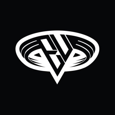 Üçgen biçimli dilimlenmiş izole tasarım şablonuna sahip AB Logo monogram mektubu