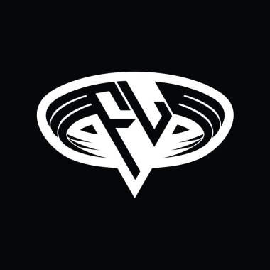 FL Logo monogram harfi üçgen biçimli dilimlenmiş tasarım şablonu