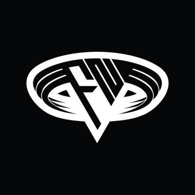 Üçgen biçimli dilimlenmiş izole tasarım şablonu içeren FN Logo monogram harfi