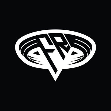 FR Logo monogram harfi üçgen biçimli dilimlenmiş tasarım şablonu