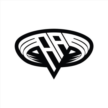 Üçgen biçimli, dilimlenmiş tasarım şablonlu AA logo monogram harfi