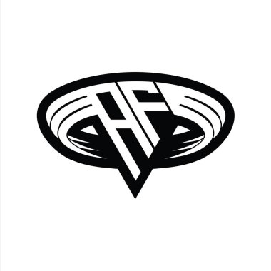 AF Logo monogram harfi üçgen biçimli dilimlenmiş tasarım şablonu