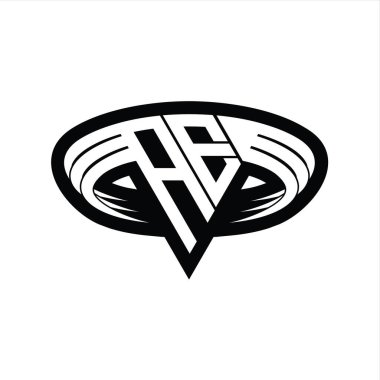 AE logo monogram harfi üçgen biçimli dilimlenmiş tasarım şablonu