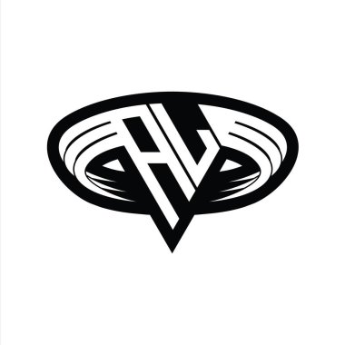 AL logo monogram harfi üçgen biçimli dilimlenmiş tasarım şablonu