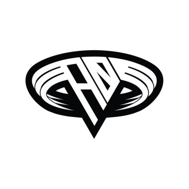 Üçgen biçimli, dilimlenmiş tasarım şablonlu AO Logo monogram harfi