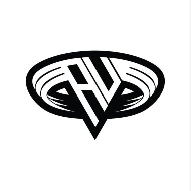 Üçgen biçimli dilimlenmiş izole tasarım şablonu içeren AU Logo monogram harfi