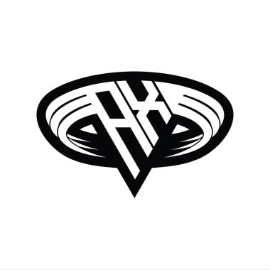 Üçgen biçimli dilimlenmiş izole tasarım şablonu içeren AX Logo monogram harfi