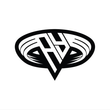 AY Logo monogram harfi üçgen biçimli dilimlenmiş tasarım şablonu