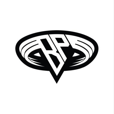 BP Logo monogram harfi üçgen biçimli dilimlenmiş tasarım şablonu