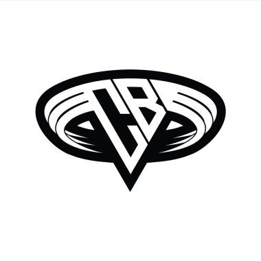 CB Logo monogram harfi üçgen biçimli dilimlenmiş tasarım şablonu