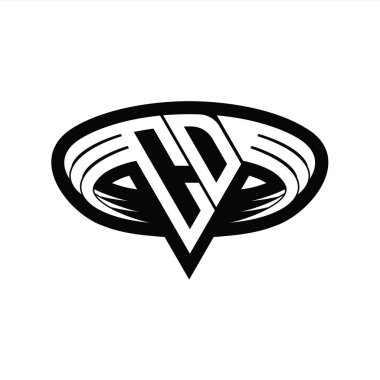 Üçgen biçimli, dilimlenmiş tasarım şablonlu CD logo monogram harfi