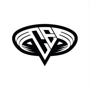 CE logo monogram harfi üçgen biçimli dilimlenmiş tasarım şablonu