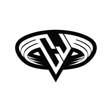 CJ logo monogram harfi üçgen biçimli dilimlenmiş tasarım şablonu