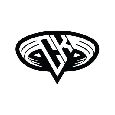 CK Logo üçgen dilimli monogram harfi izole tasarım şablonu