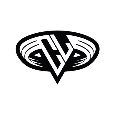 CL Logo monogram harfi üçgen biçimli dilimlenmiş tasarım şablonu