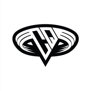 Üçgen biçimli dilimlenmiş izole tasarım şablonu içeren CQ logo monogram harfi
