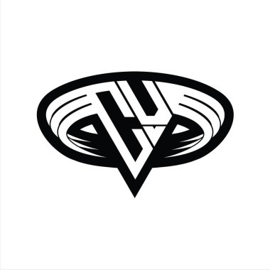 Üçgen biçimli dilimlenmiş izole tasarım şablonu içeren CV logo monogram harfi