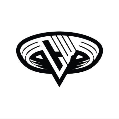 CW Logo monogram harfi üçgen biçimli dilimlenmiş tasarım şablonu