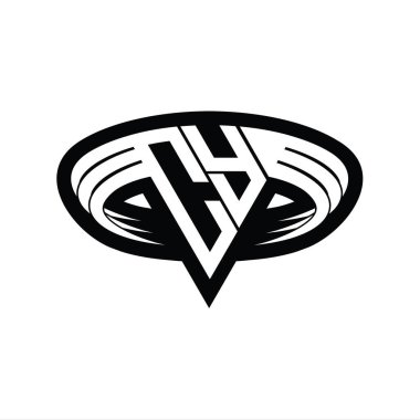 Üçgen biçimli dilimlenmiş izole tasarım şablonu içeren CY logo monogram harfi