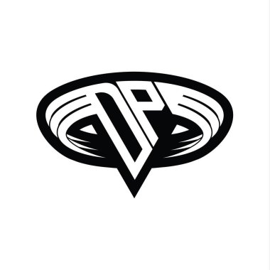 DP Logo monogram harfi üçgen biçimli dilimlenmiş tasarım şablonu
