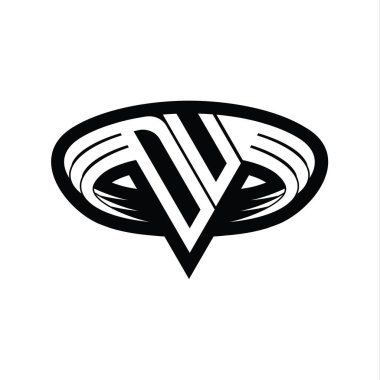 Üçgen biçimli dilimlenmiş izole tasarım şablonu içeren DU Logo monogram harfi