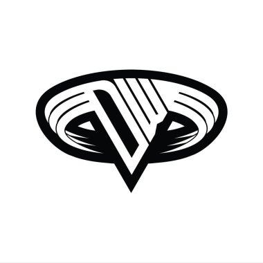 Üçgen biçimli DW Logo monogram harfi izole edilmiş tasarım şablonu