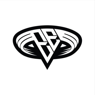 EE logo monogram harfi üçgen biçimli dilimlenmiş tasarım şablonu