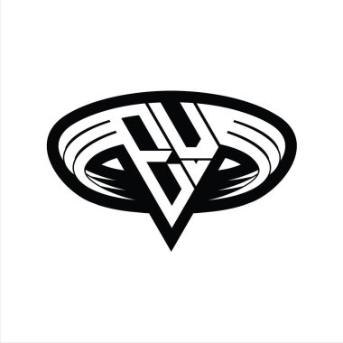 Üçgen biçimli dilimlenmiş izole tasarım şablonu içeren EV logo monogram harfi