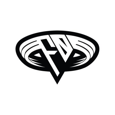 Üçgen biçimli, dilimlenmiş dış hat tasarım şablonlu FO logo harfleri