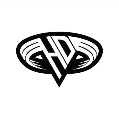 Üçgen biçimli dilimlenmiş izole tasarım şablonu içeren HD logo monogram harfi