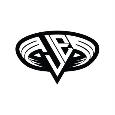JE logo monogram harfi üçgen biçimli dilimlenmiş tasarım şablonu