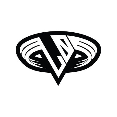 Üçgen biçimli, dilimlenmiş dış hat tasarım şablonlu LO Logo monogram harfi