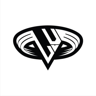 Üçgen biçimli dilimlenmiş izole tasarım şablonu içeren LV logo monogram harfi