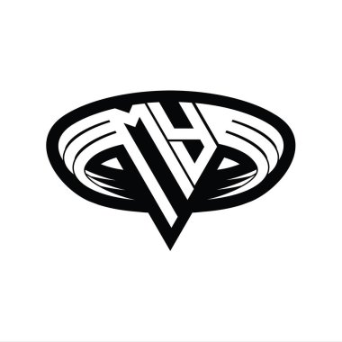 Logom, üçgen biçimli, dilimlenmiş tasarım şablonuyla birlikte monogram.