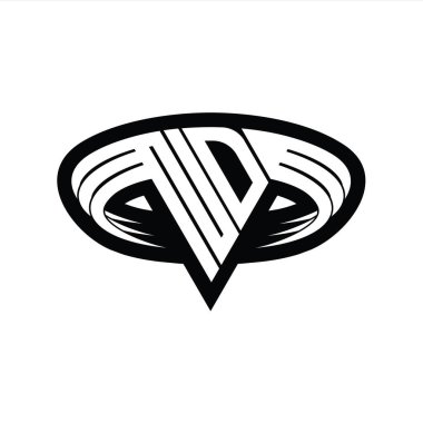 Üçgen biçimli dilimlenmiş izole tasarım şablonu içeren ND logo monogram harfi