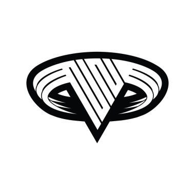 Üçgen biçimli, dilimlenmiş tasarım şablonlu NN Logo monogram harfi